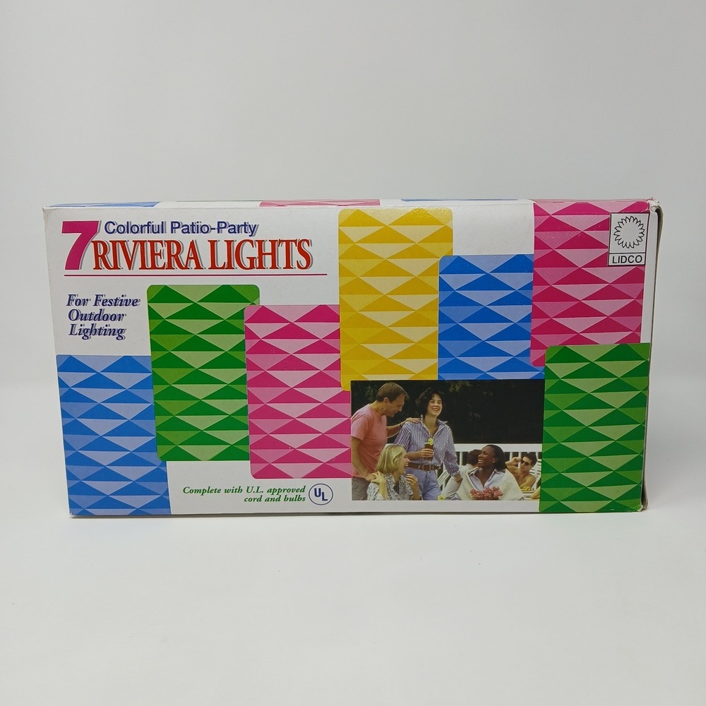NEW Lidco Riviera Lights Blow Mold Plastic Patio Party Tiki Bar 7 Light String